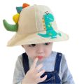 Casual Cartoon Dinosaur Children Fisherman Hat Sunscreen Wide Brim Kids Bucket Hat UV Panama Hat Baby Sun Cap Summer. 