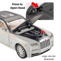 Rolls Royce Phantom Alloy Metal Pull Back Car Scale Model Openable Doors with Sound Light Mini Auto Toy car. 