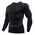 Cross Border PRO Men's Quick Drying Breathable Long Sleeve Outdoor Running Sports Compression Print Tight Fitness Training T-Shirt. 
