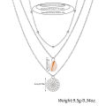 【Good sharing!】Bohemian Style Shell Hollow Round Bead Combination Multi-layer Necklace Hollow Round Carved Three-layer Necklace Female. 