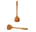 Natural Wooden Long Handled Non Sticky Cooking Spoon Healthy Kitchen Utensils. 