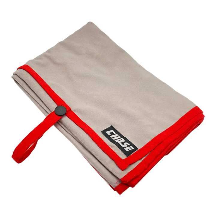 Chase Compact & Ultra Soft Microfiber Gym Hiking Travel Towel | Quick Dry - Super Absorbent & Lightweight with Loop and Zip Pocket (45 x 96 cm, Grey)