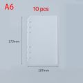 10Pcs Durable A4 A5 A6 A7 Notebook Divider Stationery Accessories Matte Inner Paper Separator Transparent PP Binder Organizer Baffle For Binder Planner. 
