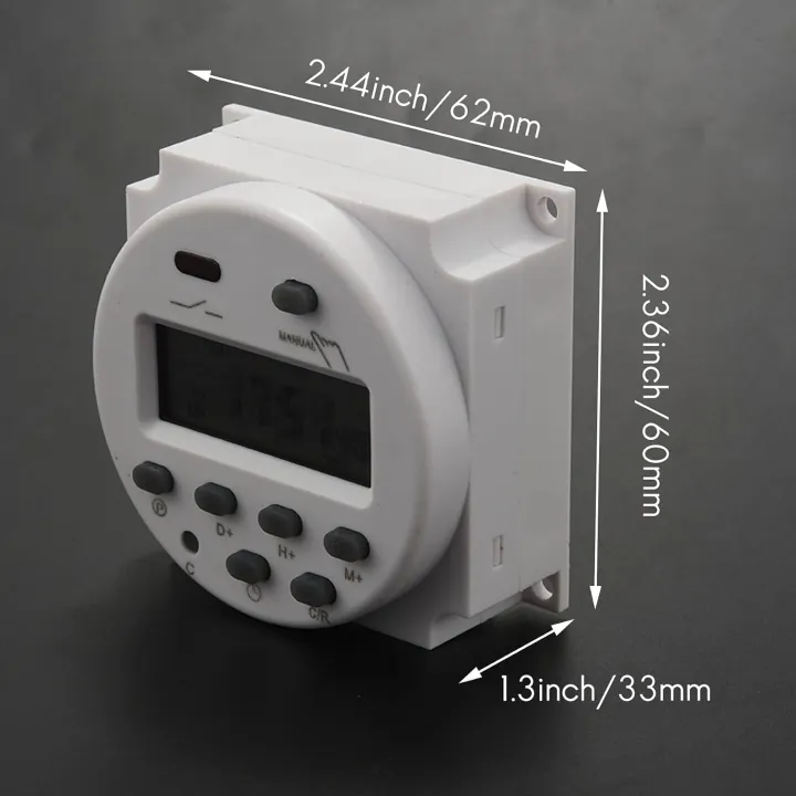 Digital LCD Programmable Timer DC 12V and AC 220V Time Switch Relay 16A ...