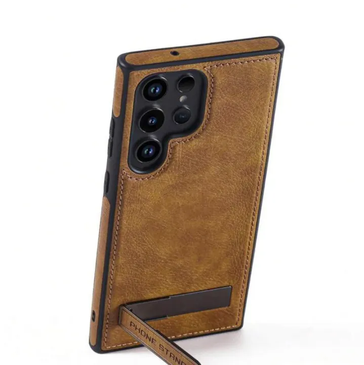 Linman%20Jinduka%20Leather%20Case%20Cover%20Special%20for%20Samsung%20S23%20Ultra%20(Brown)%20-%20Image%203