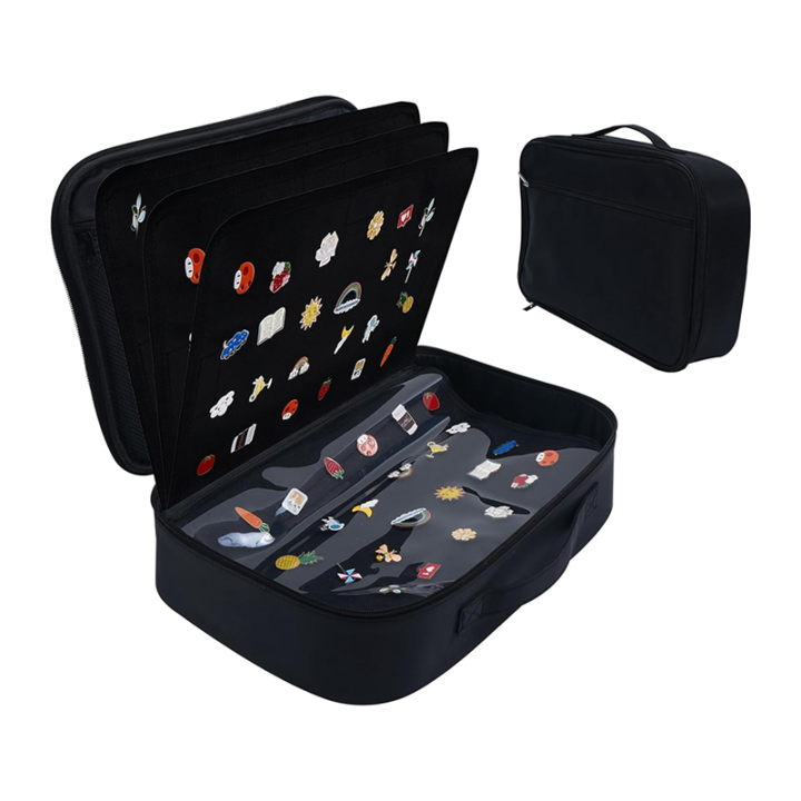 NAMUNY Enamel Pin Display Bag Pin Transaction Book, 12 Page Collectible Pins Board Storage Organization Box Suitable for Sizes