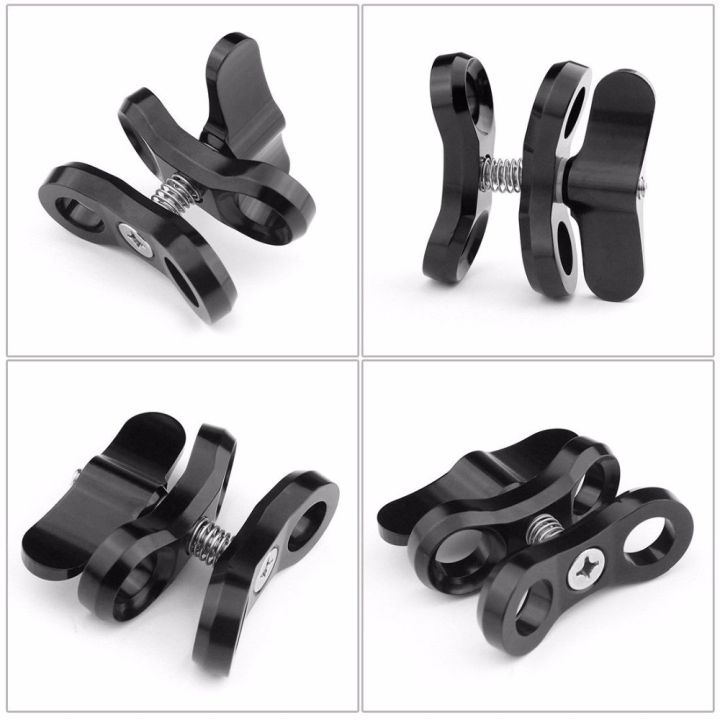 2%20pcs%20Camera%20Accessory%20Diving%20Lights%20Ball%20Butterfly%20Clip%20Arm%20Clamp%20Mount%20Aluminum%20for%20Hero%203+/4/5%20Gitup%20SJ6000%20Camera%20-%20Black%20&%20Red%20-%20Image%205