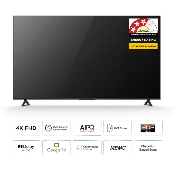 TCL%20108%20cm%20(43%20inches)%20Metallic%20Bezel%20Less%20Series%204K%20Ultra%20HD%20Smart%20LED%20Google%20TV%2043V6C%20(Black)%20-%20Image%203