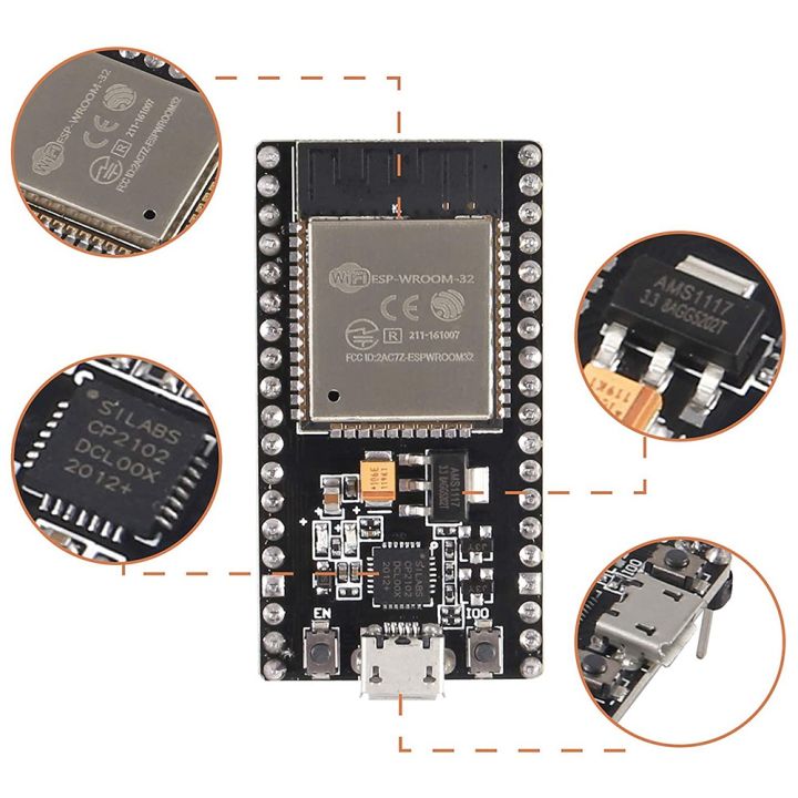 ESP32%20ESP-32S%20NodeMCU-32S%20ESP-WROOM-32%20Development%20Board%202.4%20GHz%20WiFi%20and%20Bluetooth%20Dual%20Cores%20Microcontroller%20-%20Image%202