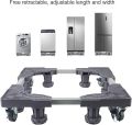 Adjustable Iron Alloy Washing Machine Stand Base with Brake Balance Leveling for Home Appliances, 4 Wheels. 