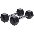 Rubber Hex Dumbell 5Kg (2.5Kg X 2 = 5Kg ) Pack Of 2. 