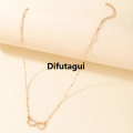 Difutagui New specials HuaTang Fashion Rhinestone Infinity Love Pendant Necklace Portable for Women Silver Color Chains Lady Party Collares Jewelry on the Neck. 