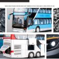 High Quality High Imitation Bus Shape Double Sightseeing Bus Vehicle Model Alloy Bus Model Pull Back. 