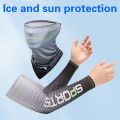 New Ice Silk Sleeve Sunscreen Cuff UV Sun Protection Arm Sleeves Anti-Slip Men Women Long Gloves Outdoor Cool Sport Cycling Encounter. 
