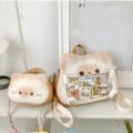Portable Zipper Bag Kawaii Biscuit Cat Itabag Cotton Doll Bag Idol Merchandise Storage Transparent Pocket Badge Storage Bag Small Item Bag Fashion Backpacks Gift. 