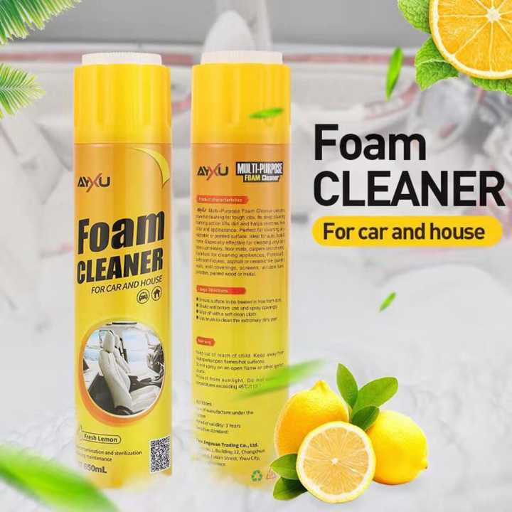 650ml MultiFunctional Foam Cleaner Spray to Clean Car & House Lemon Scent 650mL