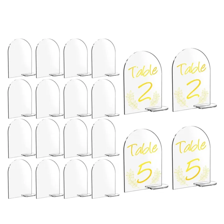 20Piece Blank Acrylic Numbers Signs with Stand 6X4 Inch Diy Arch ...