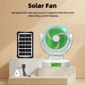 GDTIMES GD-8023 9-Inch Solar Rechargeable Fan – LED Light, Power Bank, 3-Speed – Portable Table Fan for Home, Office & Camping. 