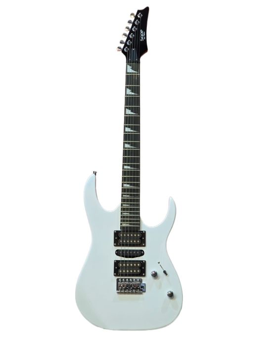 Sqoe Electric Guitar - White | Sqoe 24 Fret 6 Strings Electric Guitar | White Gloss Finish Electric Guitar