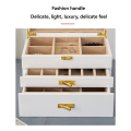 European Style Solid Wood Jewelry Box,Flip-Top Solid Wood Jewelry Box, Large Capacity,Double Layer Jewelry Storage Box A. 