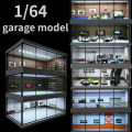 Diorama 1/64 Scale Car Garage Model LED Lighting City Street View Car Parking Lot Model Car Showroom Scene Model Display Collection Toy Gift. 
