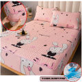 Queen Size Waterproof Fiber Quilted  Mattress Cover With Matching PIllow Cover Set  150cmX 200cm In Feet 5x7Ft. 