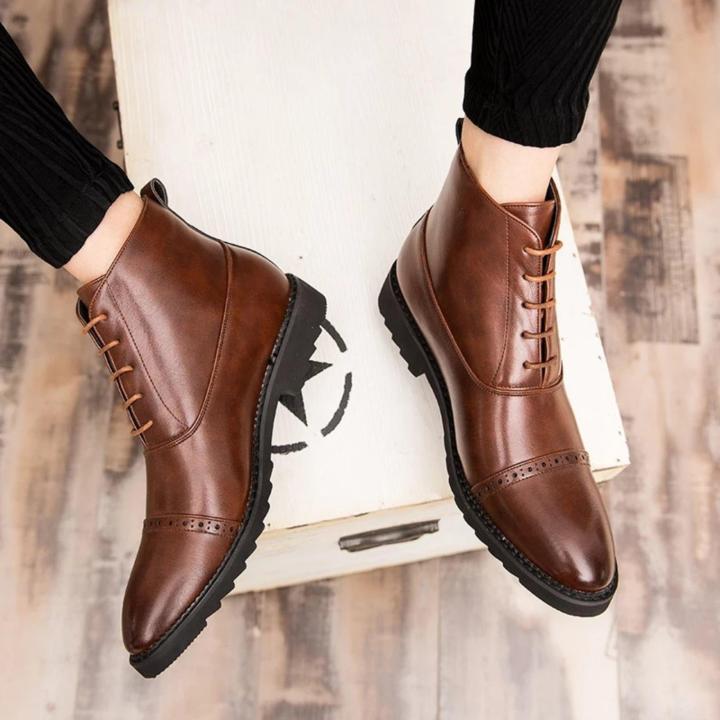 Atozfoothouse%20Remember%20Brown%20Brogue%20Derby%20Casual%20Leather%20Half%20Boots%20For%20Men(Yk-412)%20-%20Image%202