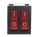 ARELENE 5X Red Light Illuminated 6 Pin Dual SPST ON/OFF Boat Rocker Switch AC 15A/250V 20A/125V. 