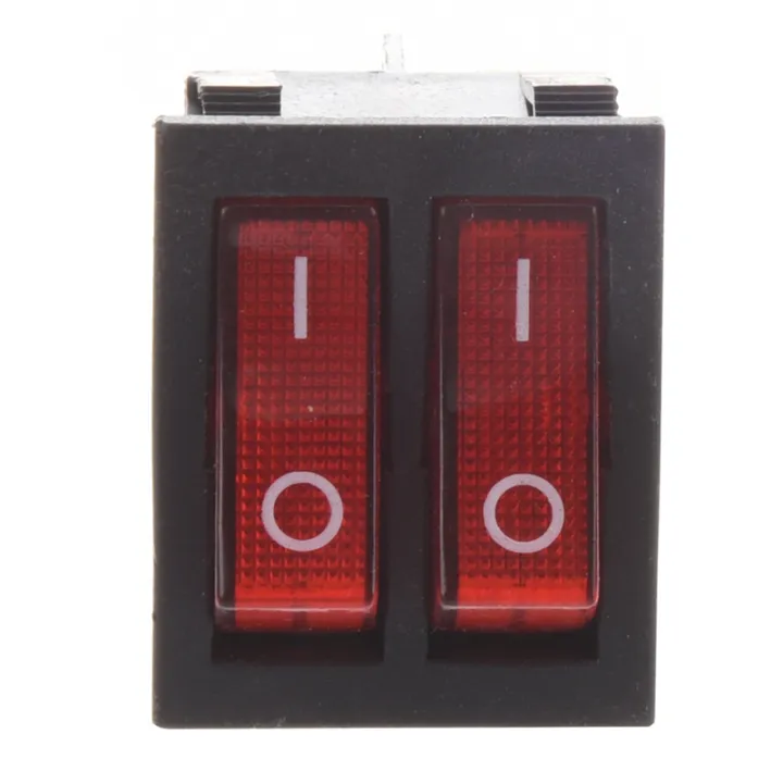 ARELENE%205X%20Red%20Light%20Illuminated%206%20Pin%20Dual%20SPST%20ON/OFF%20Boat%20Rocker%20Switch%20AC%2015A/250V%2020A/125V%20-%20Image%204