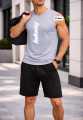 (Set of 2) Men’s Summer Sporty Tracksuit Set – 2-Piece Breathable Workout T-Shirt & Mesh Shorts | Lightweight Casual Gym Wear & Running Sports Kit for Men. 