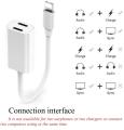 Dual Lightning Adapter Connector,2 In 1 Headphone Audio+Charge Double Lightning Splitter,Support 11 And Later. 