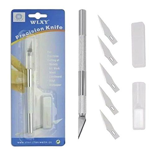 Stainless Steel Precision Pen Knife Set Hobby Knife Razor Tool with 5 Spare Blades - Precision Knife |