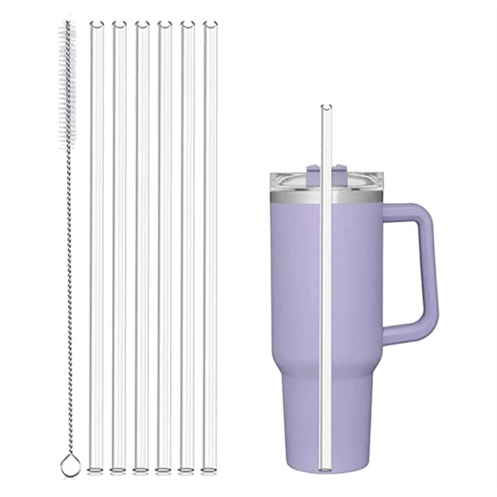 6%20Piece%20Replacement%20Straws%20Transparent%20Reusable%20With%20Cleaning%20Brush%20For%2040Oz%20Tumbler,Cup%20Straw%20For%20Tumbler%20Accessories%20-%20Image%204