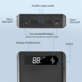 5V Dual USB 8X18650 Power Bank Case with Digital Display Screen Mobile Phone Charger 18650 Battery Holder-Black. 
