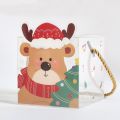 5Pcs Cute Cartoon Christmas Gifts Bag Elk Transparent Christmas Tote Bags Portable Storage Gifts Wrap Handbag Snack. 