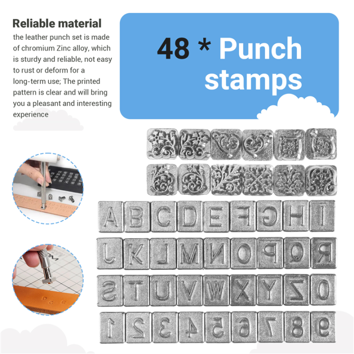 50%20Pieces%20Letters%20and%20Numbers%20Stamp%20Set%206Mm%20Alphabet%20Leather%20Punch%20Stamps%20Metal%20Floral%20Pattern%20Stamp%20Tools%20with%20Handle%20-%20Image%202