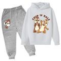 Top Sport Fashion Boy-3 Fit Spring and Autumn Qichititi Hoodie Set 12 Years Old and Girls Print Casual Pants Duo Set. 
