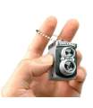 Double Lens Reflex TLR Camera Style LED Flash Light Shutter Sound KeychainRandom Color. 