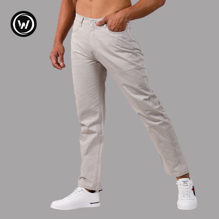 Wraon Light Grey Regular Fit Solid Premium Cotton Jeans Pant For Men - Fashion | Pants For Men | Men's Wear | Jeans Pants |
