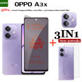 BLKNAIM 3in1 OPPO A3X Full Cover matte ceramic film Screen Protector For OPPO A3X ceramic Glass Tempered Glass lens film Carbon fiber back film. 
