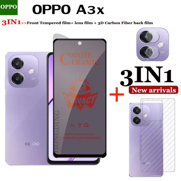 BLKNAIM%203in1%20OPPO%20A3X%20Full%20Cover%20matte%20ceramic%20film%20Screen%20Protector%20For%20OPPO%20A3X%20ceramic%20Glass%20Tempered%20Glass%20lens%20film%20Carbon%20fiber%20back%20film%20-%20Image%203