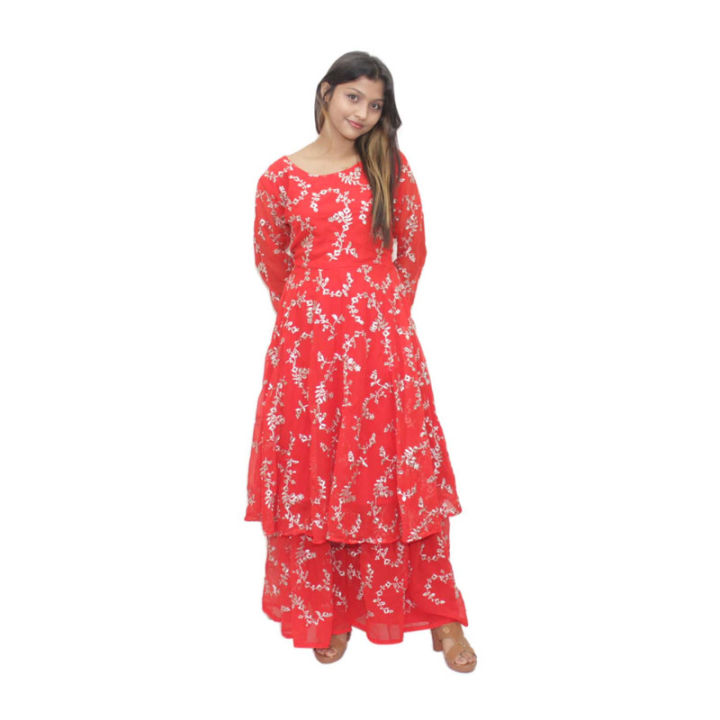 Red Beautiful Soft Sarahara Set For Women