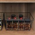 fasdaga 4 Pack Wire Storage Baskets, Farmhouse Metal Wire Basket Freezer Storage Organizer Bins with Handles(Black). 