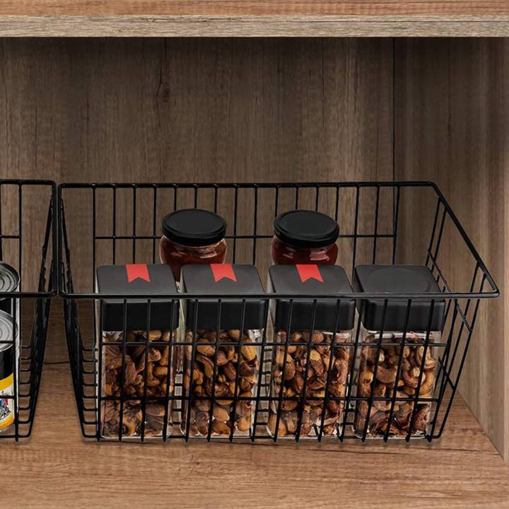 fasdaga%204%20Pack%20Wire%20Storage%20Baskets,%20Farmhouse%20Metal%20Wire%20Basket%20Freezer%20Storage%20Organizer%20Bins%20with%20Handles(Black)%20-%20Image%203