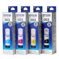 Epson 003 Genuine  Ink 65ml Original Ink For Epson L3210,  L3250 Printers  Etc. (Black, Cyan, Magenta, Yellow ) Ink Bottles. 