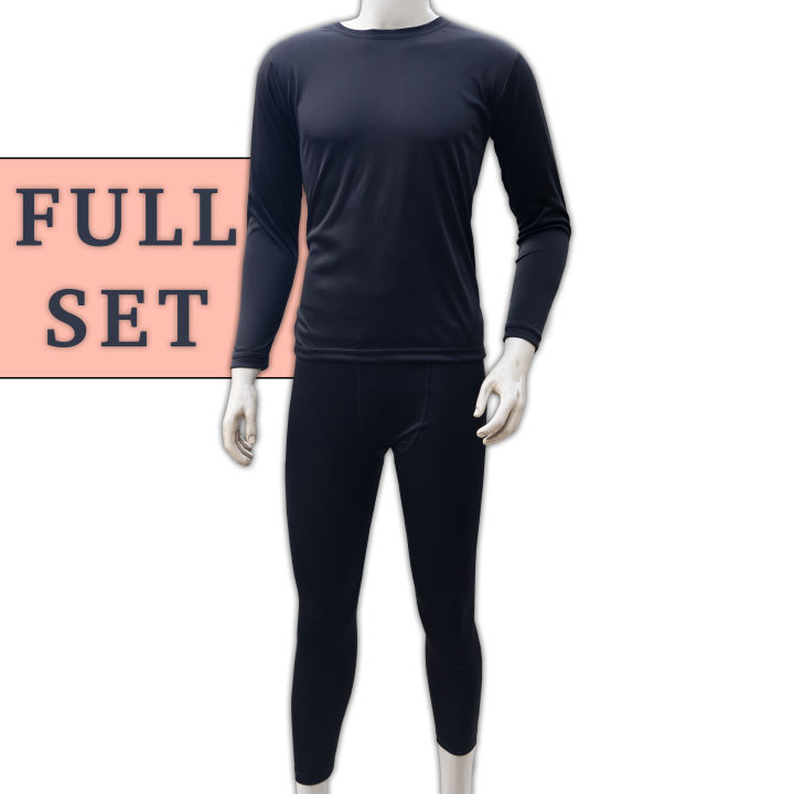 Black Full Sleeve Fitting Compression Inner Set For Men