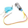 sports Universal 2 Wires Ignition Switch Keys Lock for Electric Bike Scooters E-bike. 