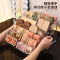 Nail polish, powder, eyeshadow organizer, tabletop, acrylic, transparent, stepped display stand, makeup shelf. 