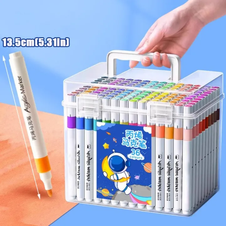 12-120%20Colors%20Professional%20Washable%20Acrylic%20Marker%20Pen%20Stackable%20Color%20Smooth%20Writing%20Watercolor%20Pen%20DIY%20Hand%20Drawing%20Quick%20Drying%20Art%20Painting%20Markers%20Stone%20Paint%20-%20Image%202