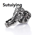Sutuiying Ring For Men Gothic Punk Retro Male Ring Adjusta Exaggeration Ferocious Snake Wolf Lion Tiger Bulldog Exquisite Alloy. 